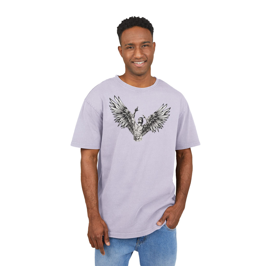 Mens Oversize Tee — Zyzz Pump Cover Angel Wings Graphic "We're All Gonna Make It Brah"