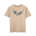 Beige Mens Oversize Tee — Zyzz Pump Cover Angel Wings Graphic "We're All Gonna Make It Brah"